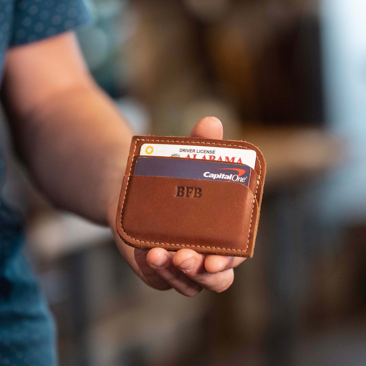 The Clark Personalized Fine Leather Front Pocket Wallet