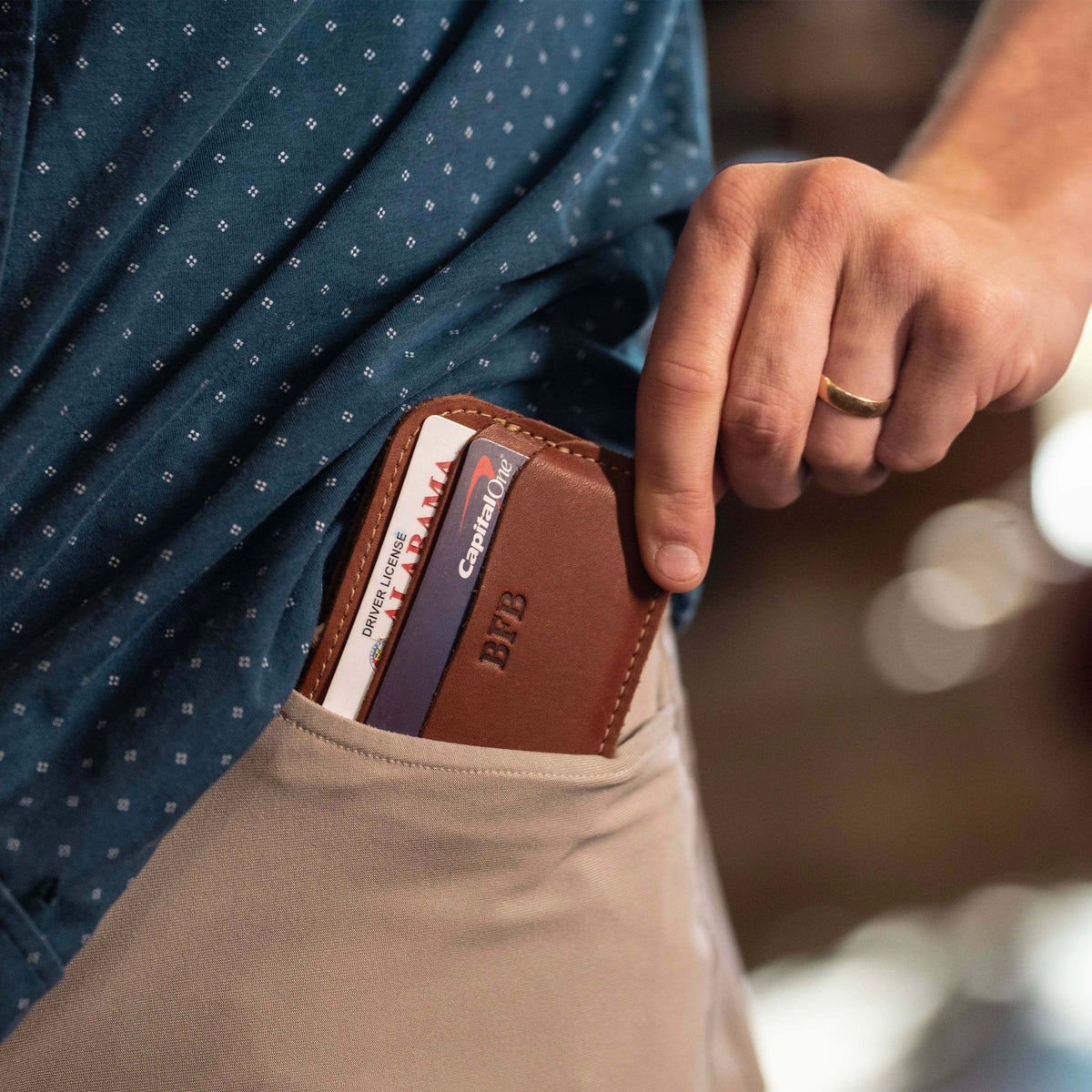 The Clark Personalized Fine Leather Front Pocket Wallet