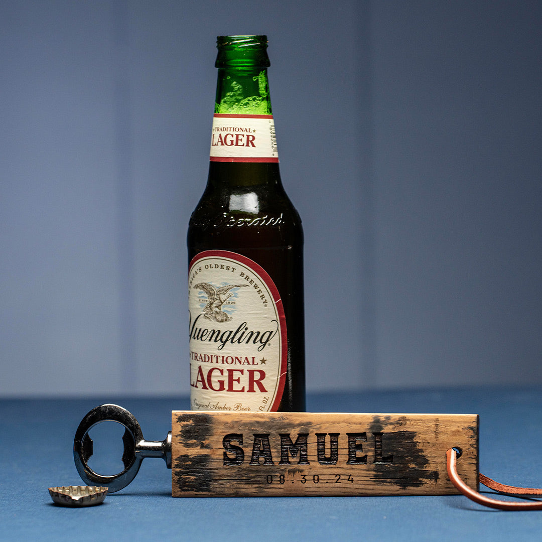 Personalized Bottle Opener Made From Tennessee Whiskey Barrel