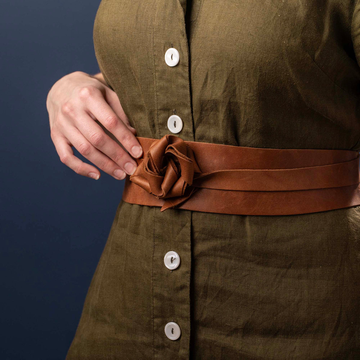 Women&#39;s Full Grain Leather Wrap Belt