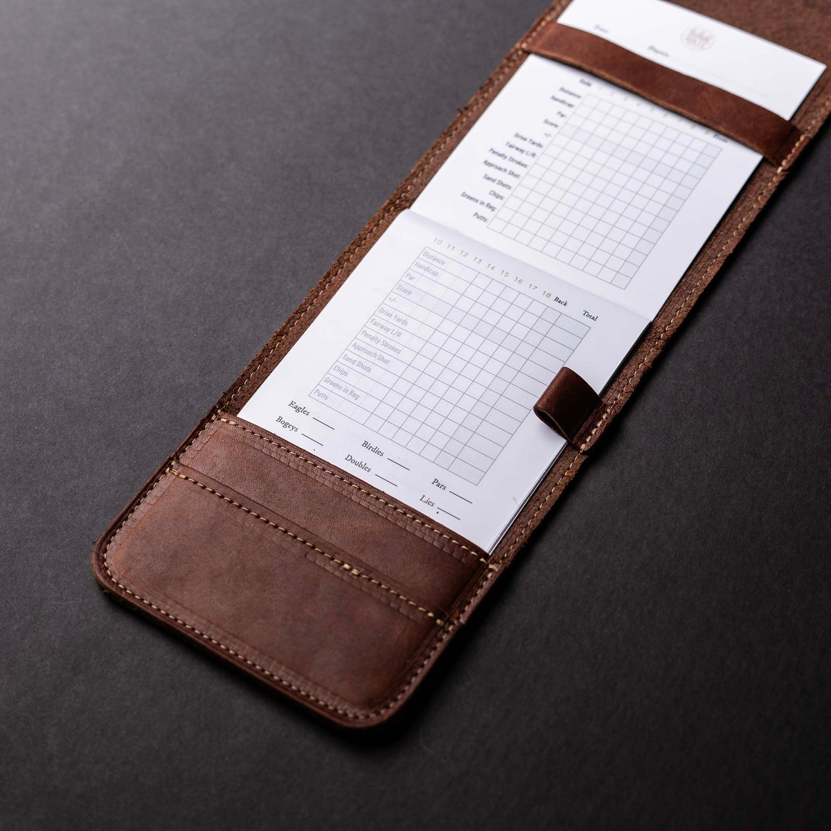 Fine Leather Golf Scorecard Holder Golf Logbook