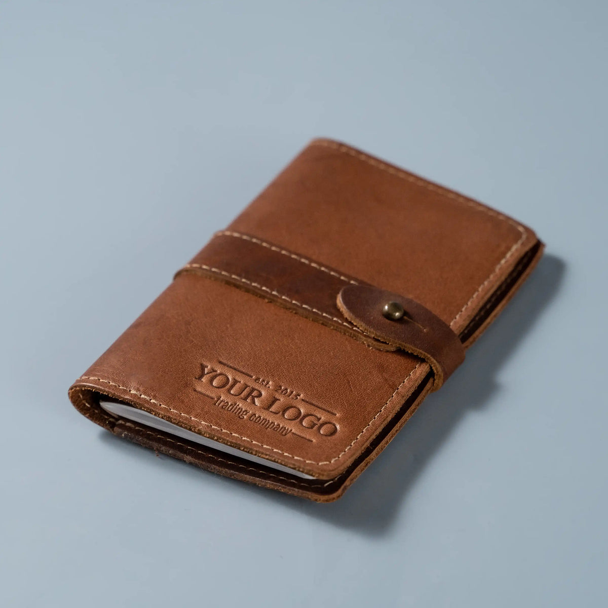 Your Logo + Our Leather - The Surveyor Fine Leather Pocket Journal Cover for Field Notes - Custom Logo and Corporate Gifting