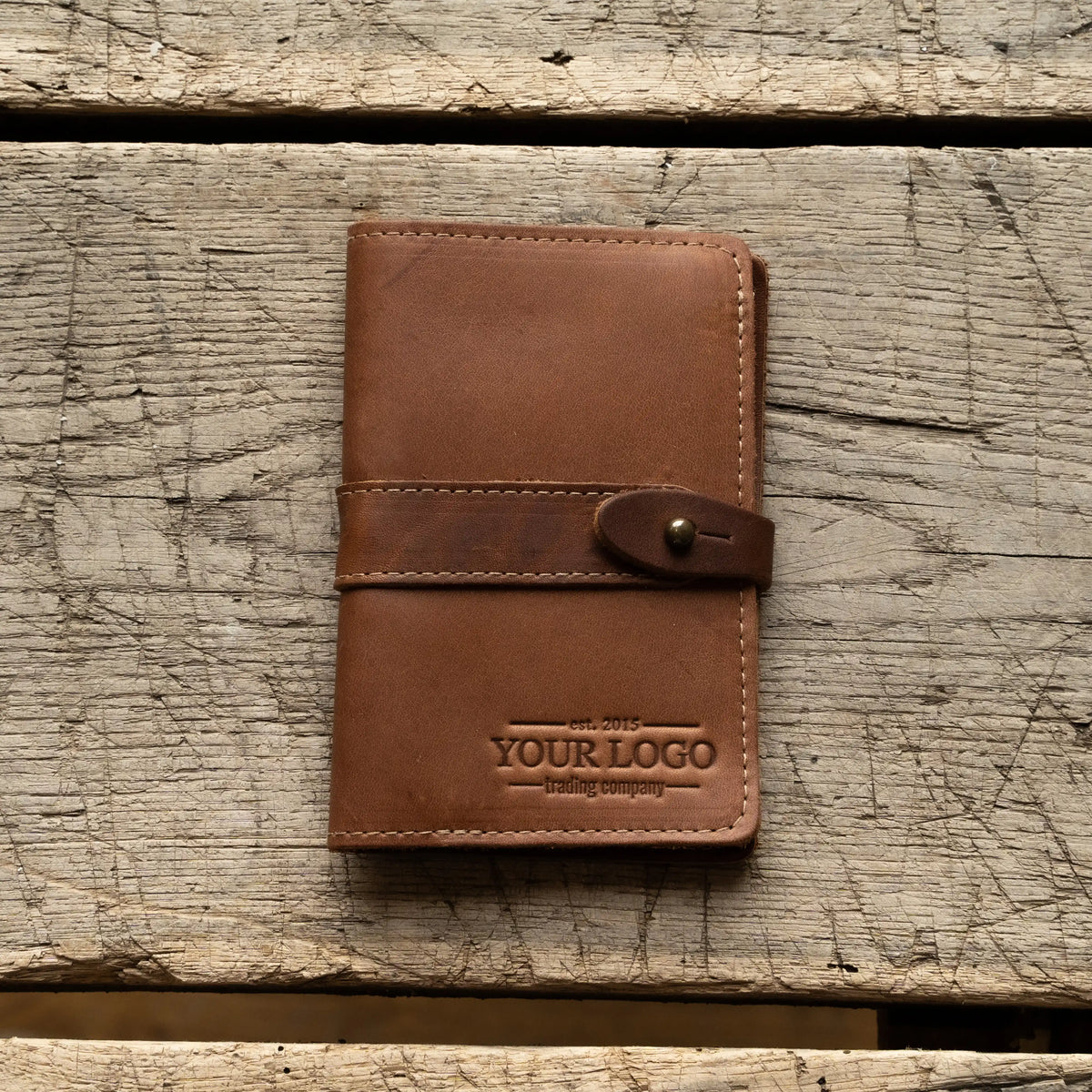 Your Logo + Our Leather - The Surveyor Fine Leather Pocket Journal Cover for Field Notes - Custom Logo and Corporate Gifting