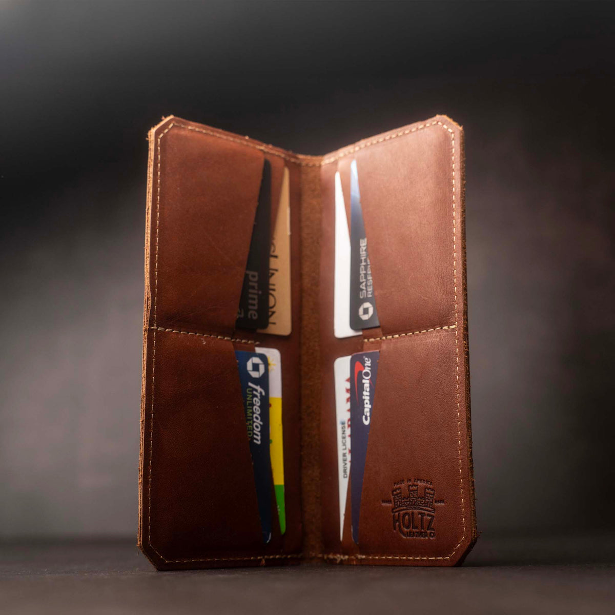 The Maverick Personalized Leather Coat Pocket Long Trucker Bifold Wallet