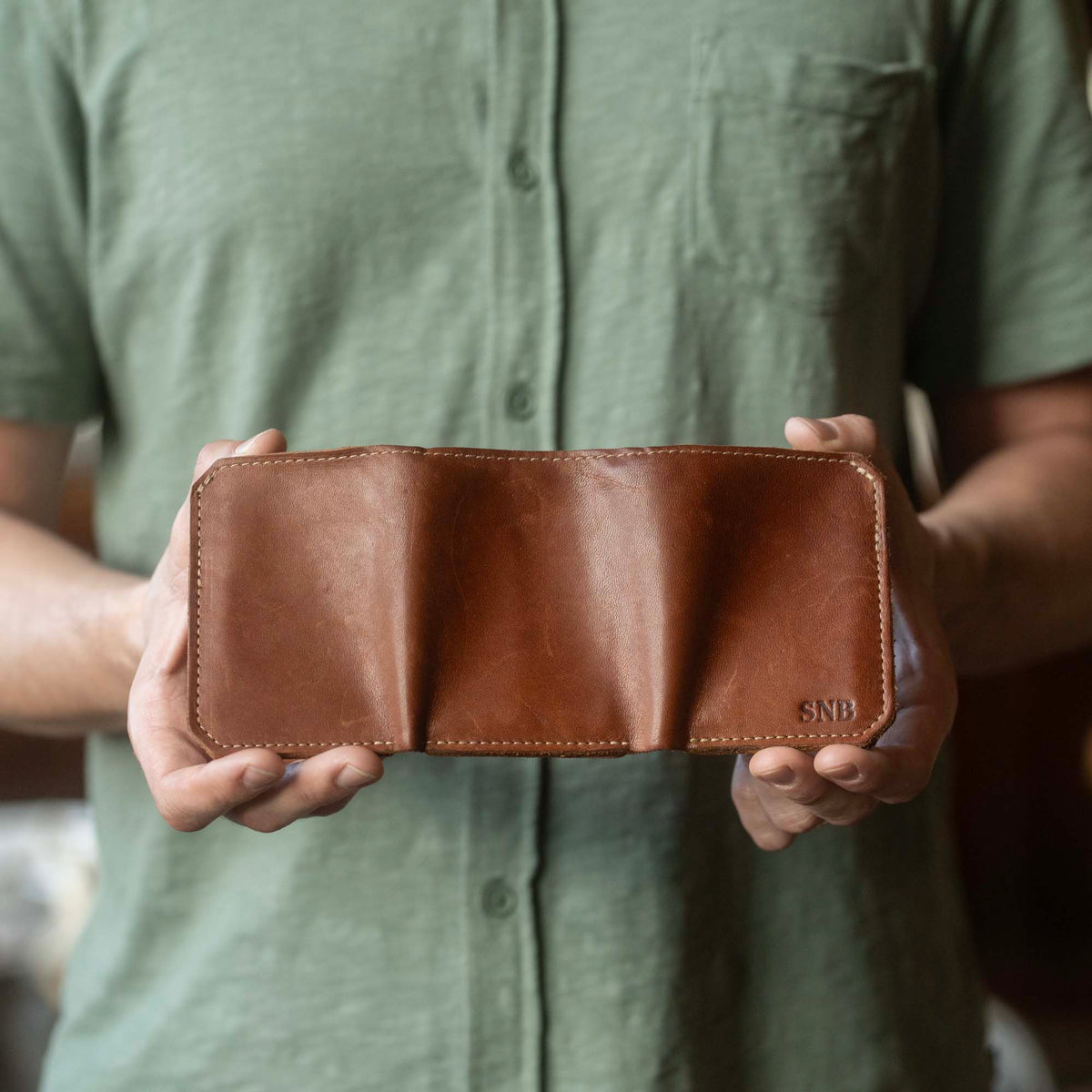 The Trifecta Personalized Leather Tri-Fold Wallet with ID Slot