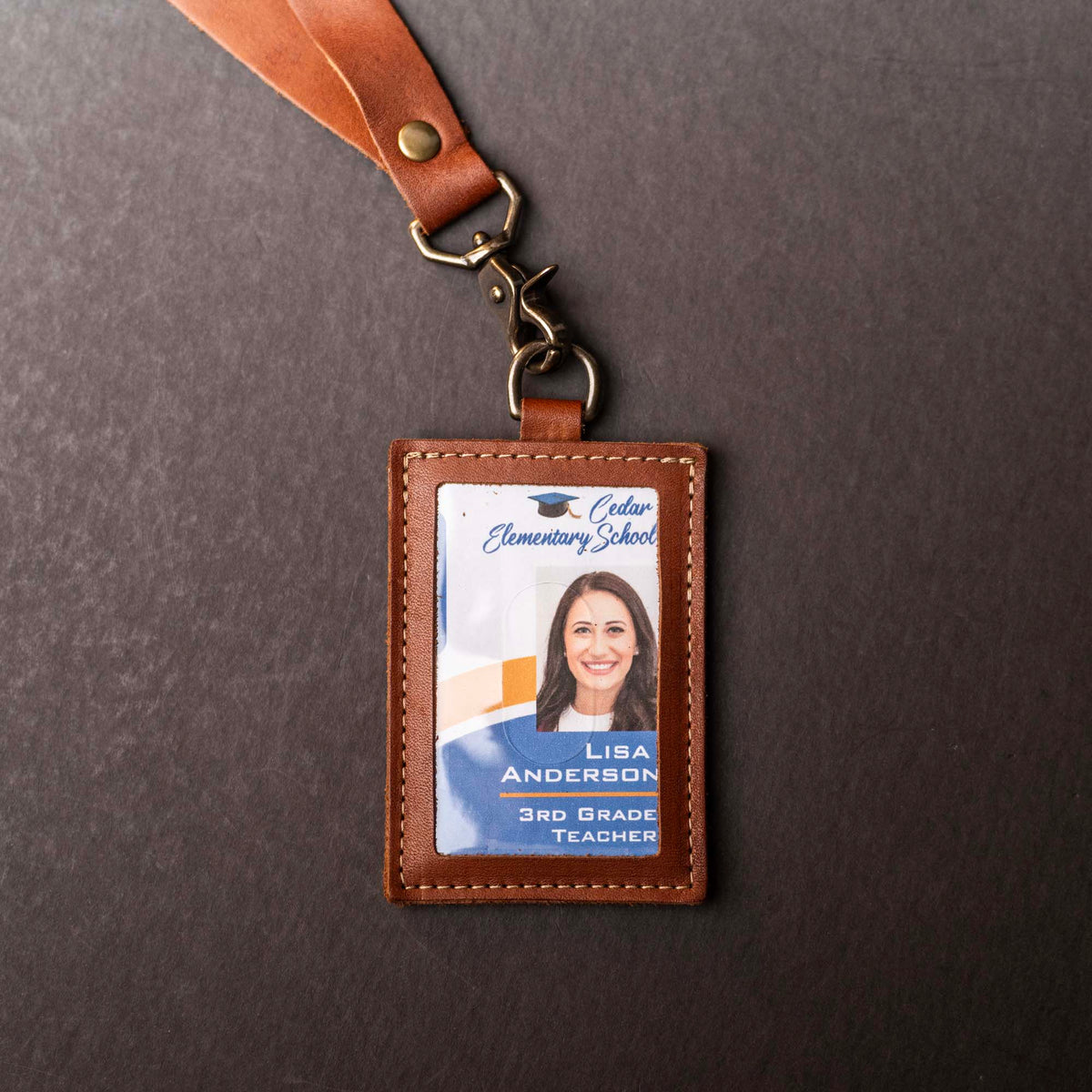 Your Logo + Our Leather - The Navigator ID Badge Holder for Lanyards