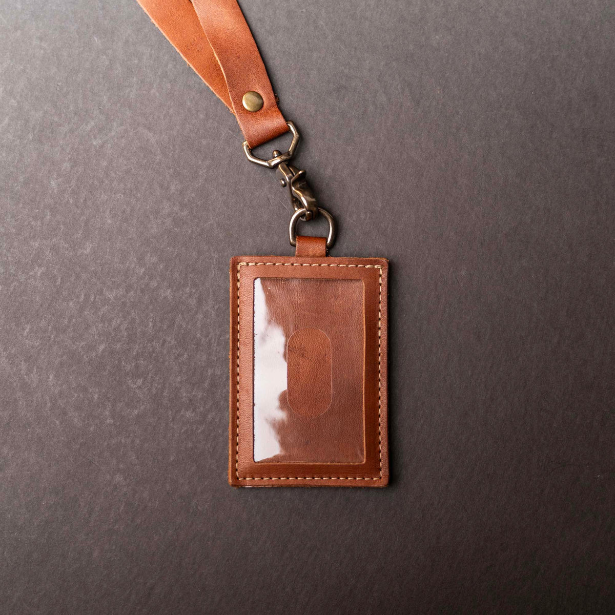 Your Logo + Our Leather - The Navigator ID Badge Holder for Lanyards