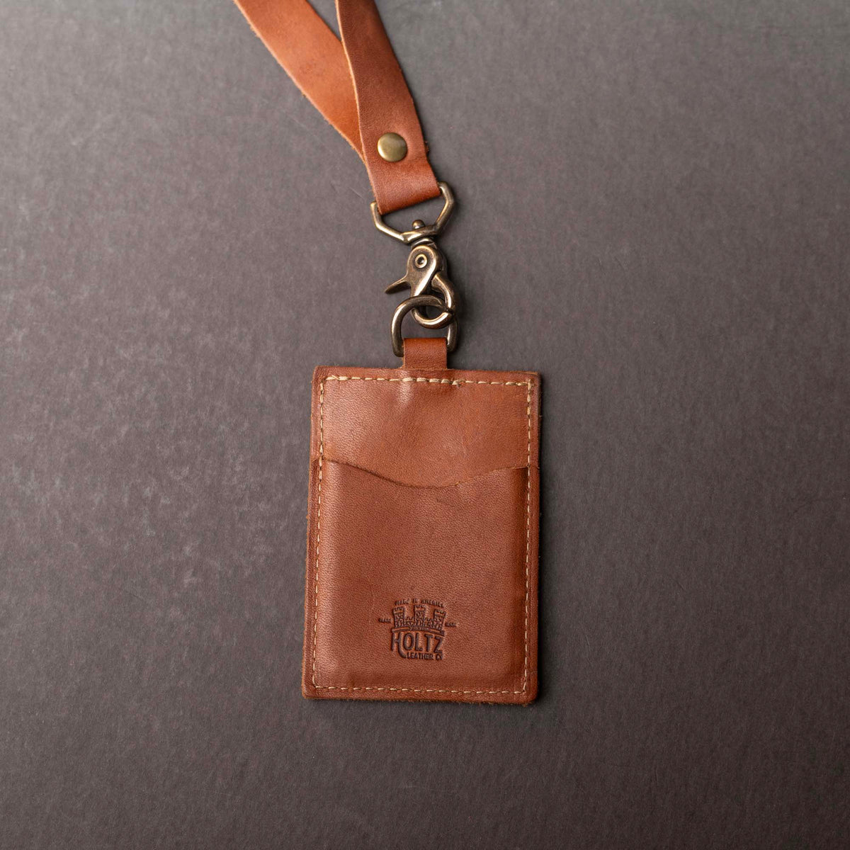 Your Logo + Our Leather - The Navigator ID Badge Holder for Lanyards