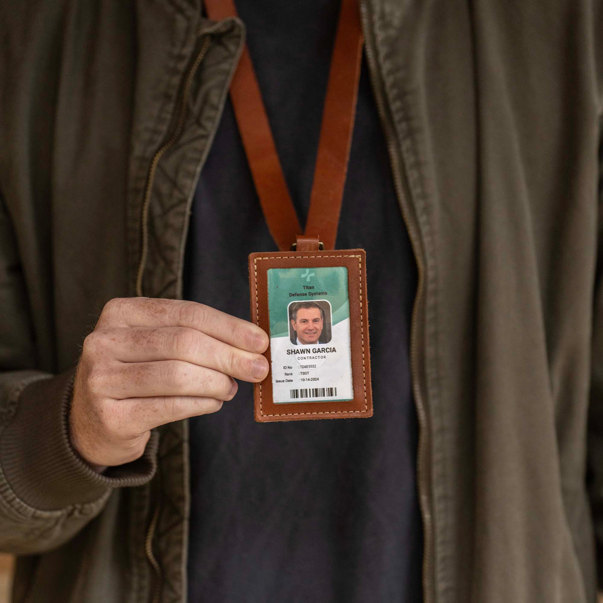 Your Logo + Our Leather - The Navigator ID Badge Holder for Lanyards