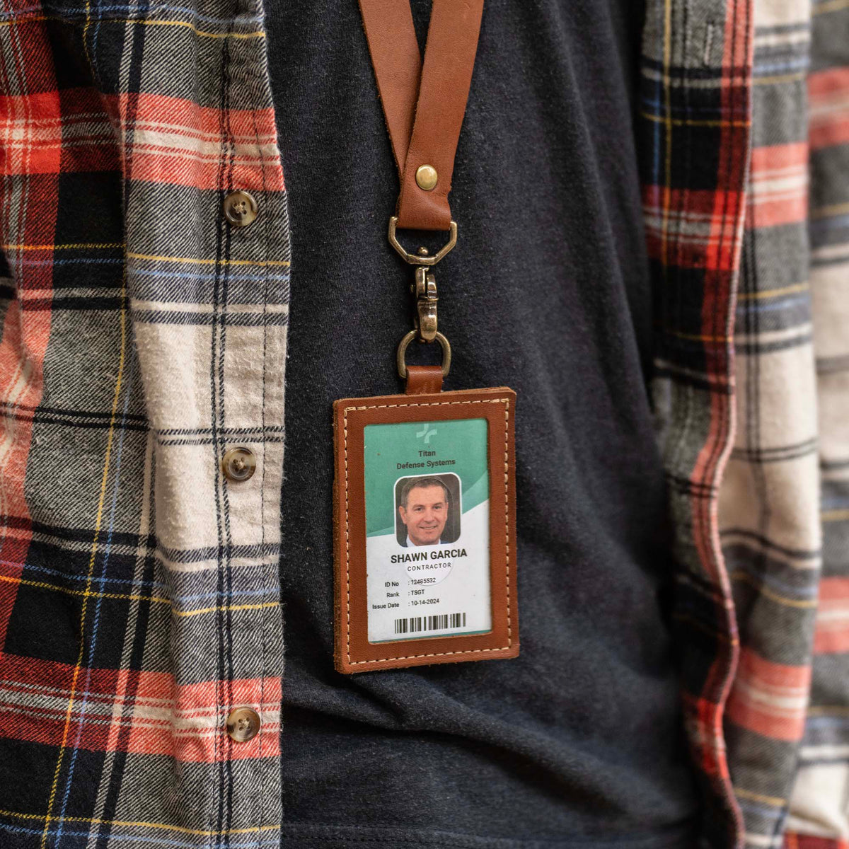 Your Logo + Our Leather - The Navigator ID Badge Holder for Lanyards