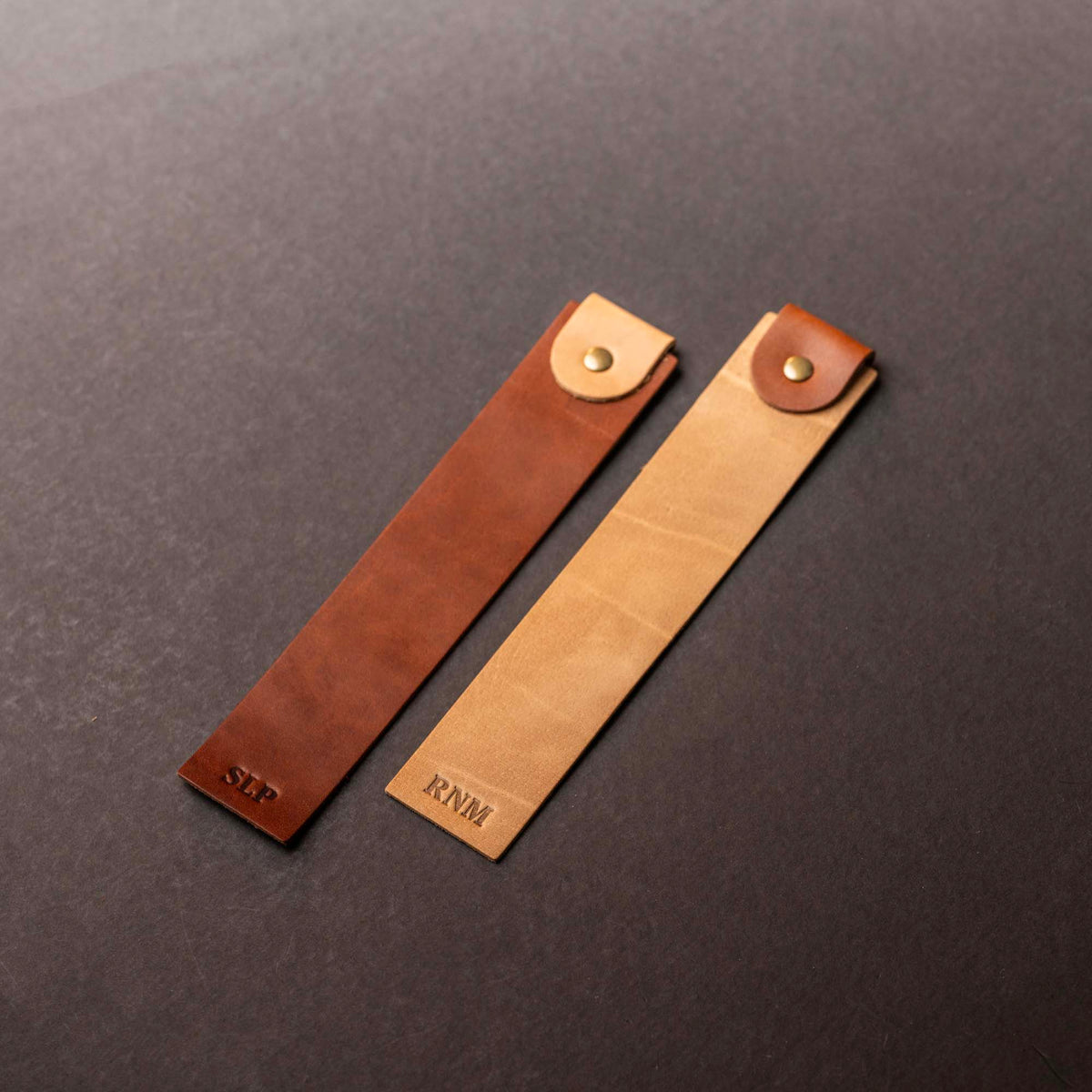 The Scribe - Personalized Fine Leather Two-Tone Bookmark