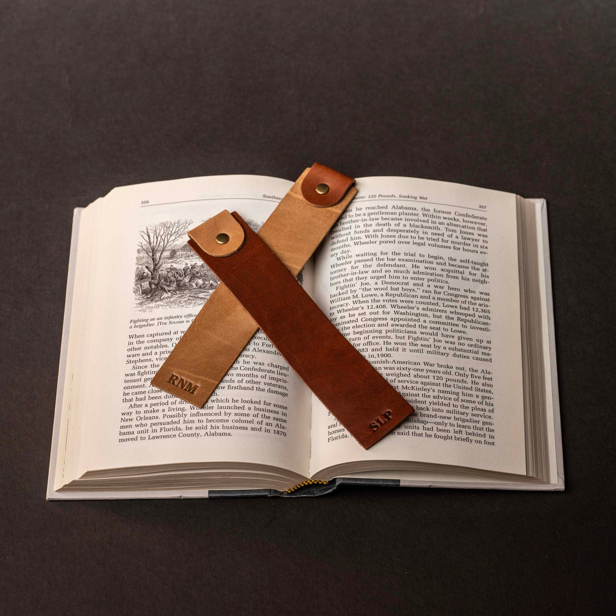 The Scribe - Personalized Fine Leather Two-Tone Bookmark