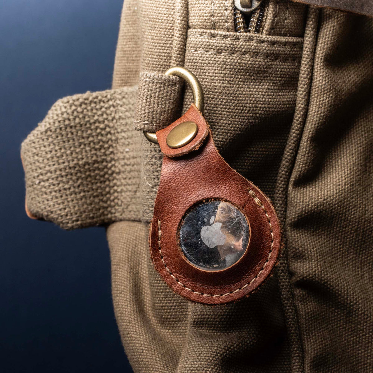 The Beacon Leather Air Tag Keychain