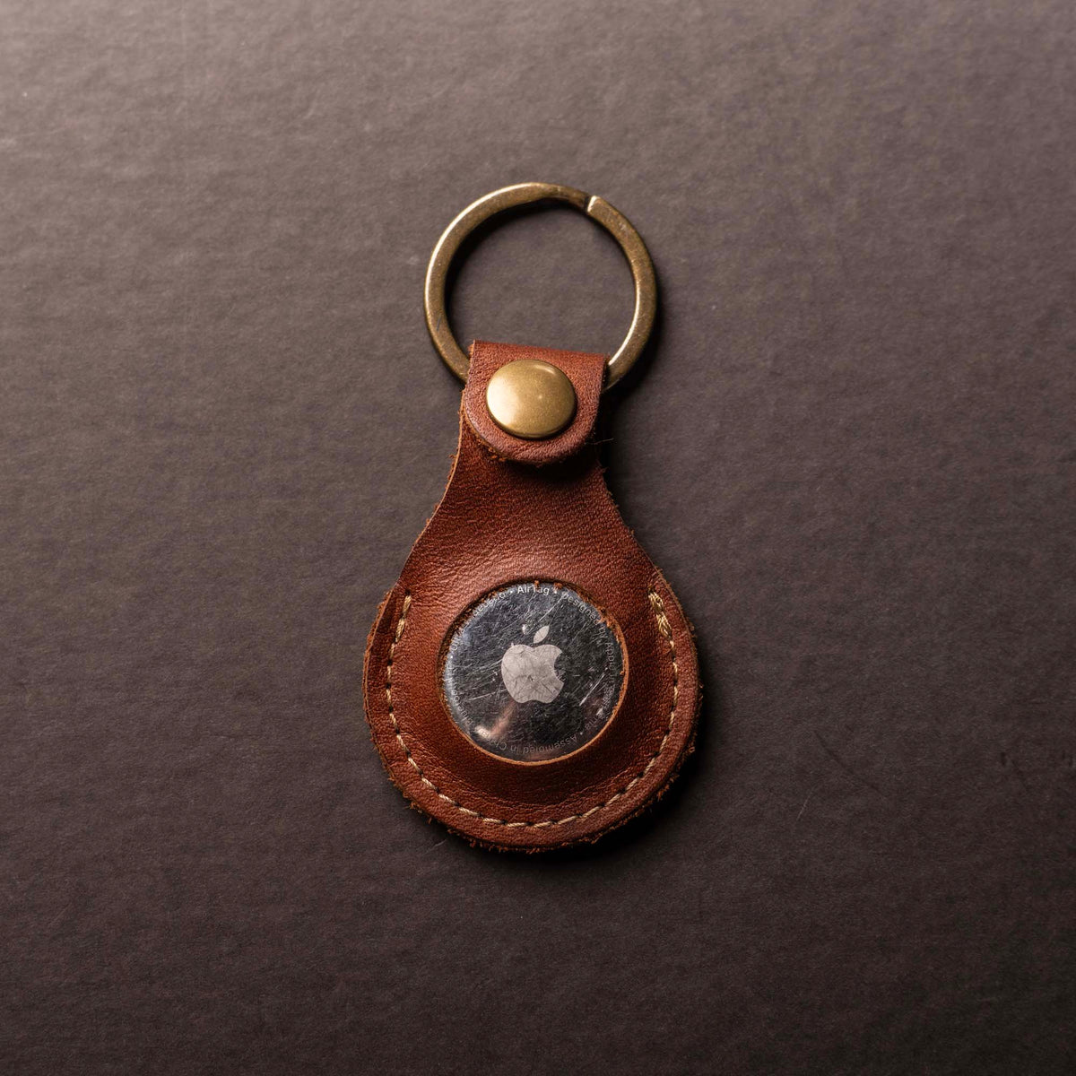 The Beacon Leather Air Tag Keychain