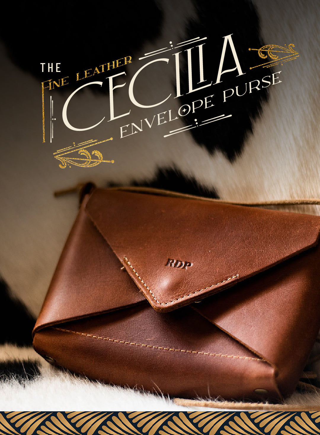 Personalized Leather Envelope Purse Handbag - Made in USA The Cecilia -  Holtz Leather