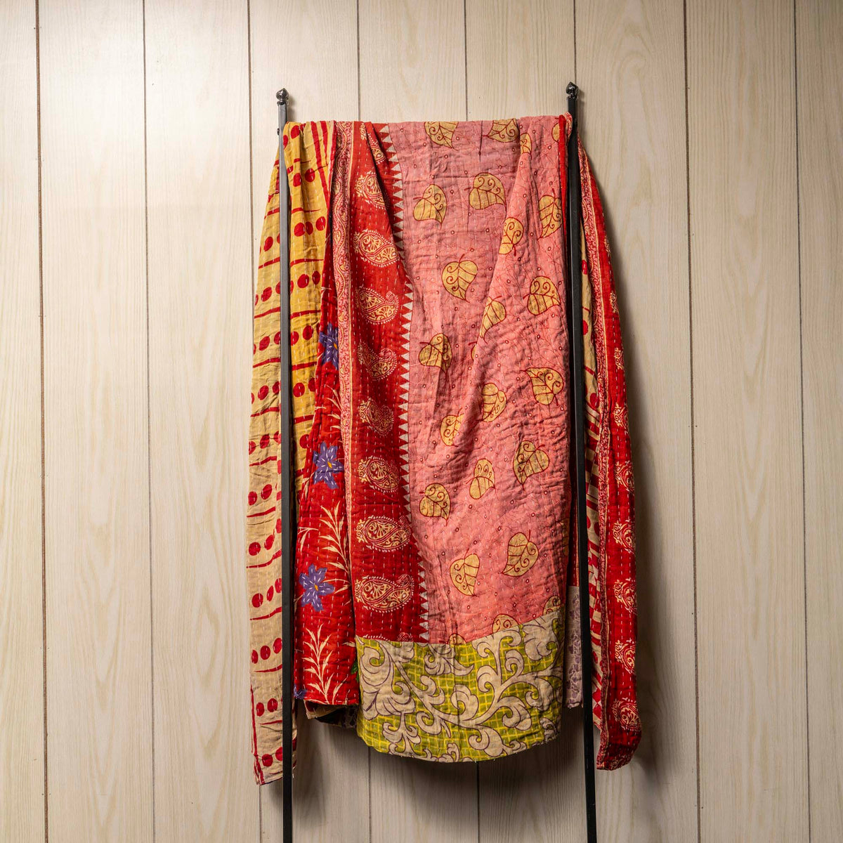 Kantha India Blanket One-of-a-Kind Handcrafted Quilted Pattern Throw ~ No. K-00005