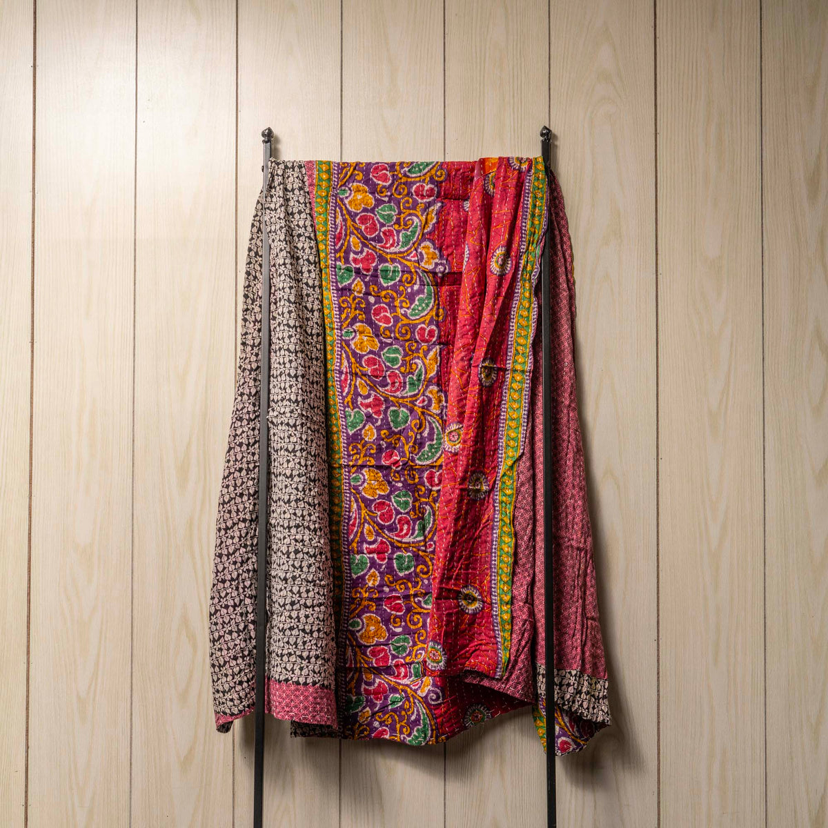 Kantha India Blanket One-of-a-Kind Handcrafted Quilted Pattern Throw ~ No. K-00006