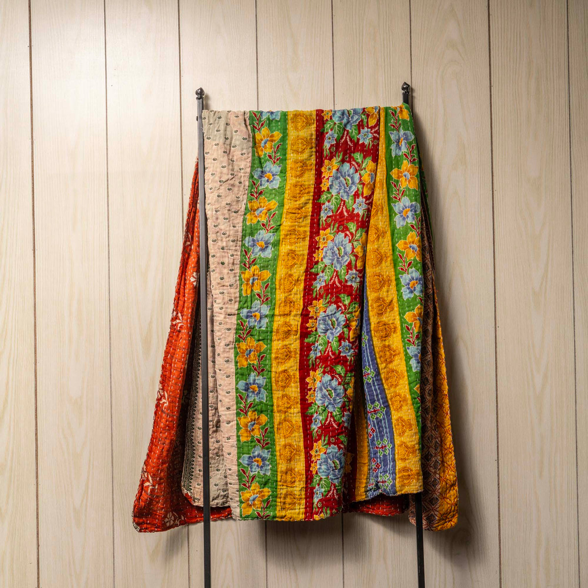 Kantha India Blanket One-of-a-Kind Handcrafted Quilted Pattern Throw ~ No. K-00010