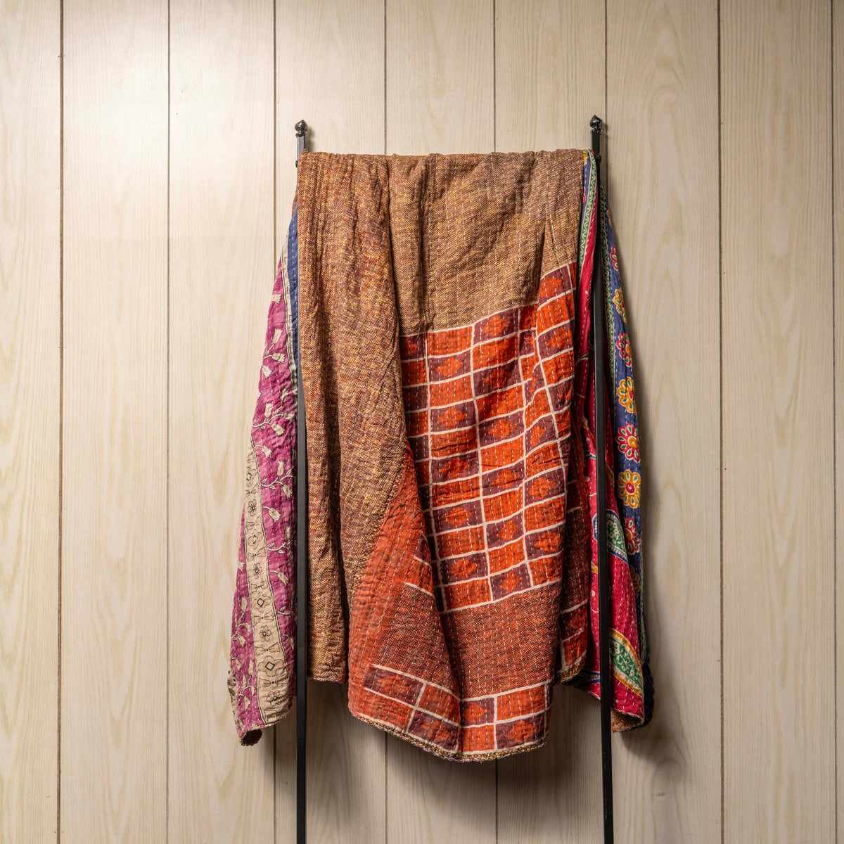 Kantha India Blanket One-of-a-Kind Handcrafted Quilted Pattern Throw ~ No. K-00011