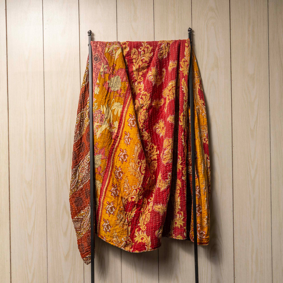 Kantha India Blanket One-of-a-Kind Handcrafted Quilted Pattern Throw ~ No. K-00017