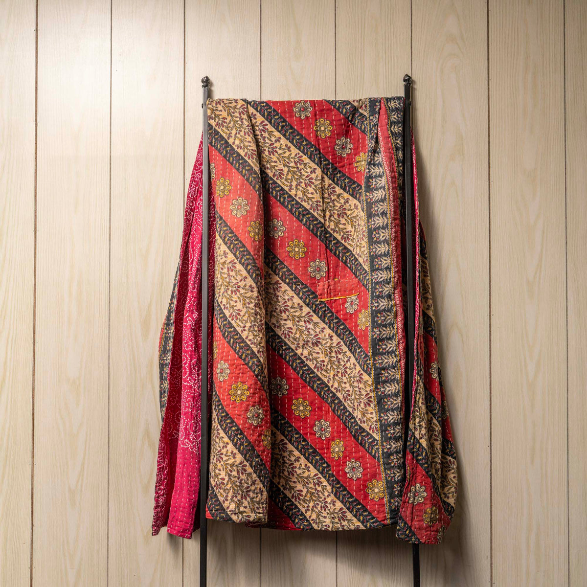 Kantha India Blanket One-of-a-Kind Handcrafted Quilted Pattern Throw ~ No. K-00026