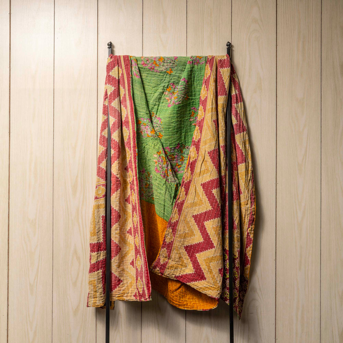 Kantha India Blanket One-of-a-Kind Handcrafted Quilted Pattern Throw ~ No. K-00027