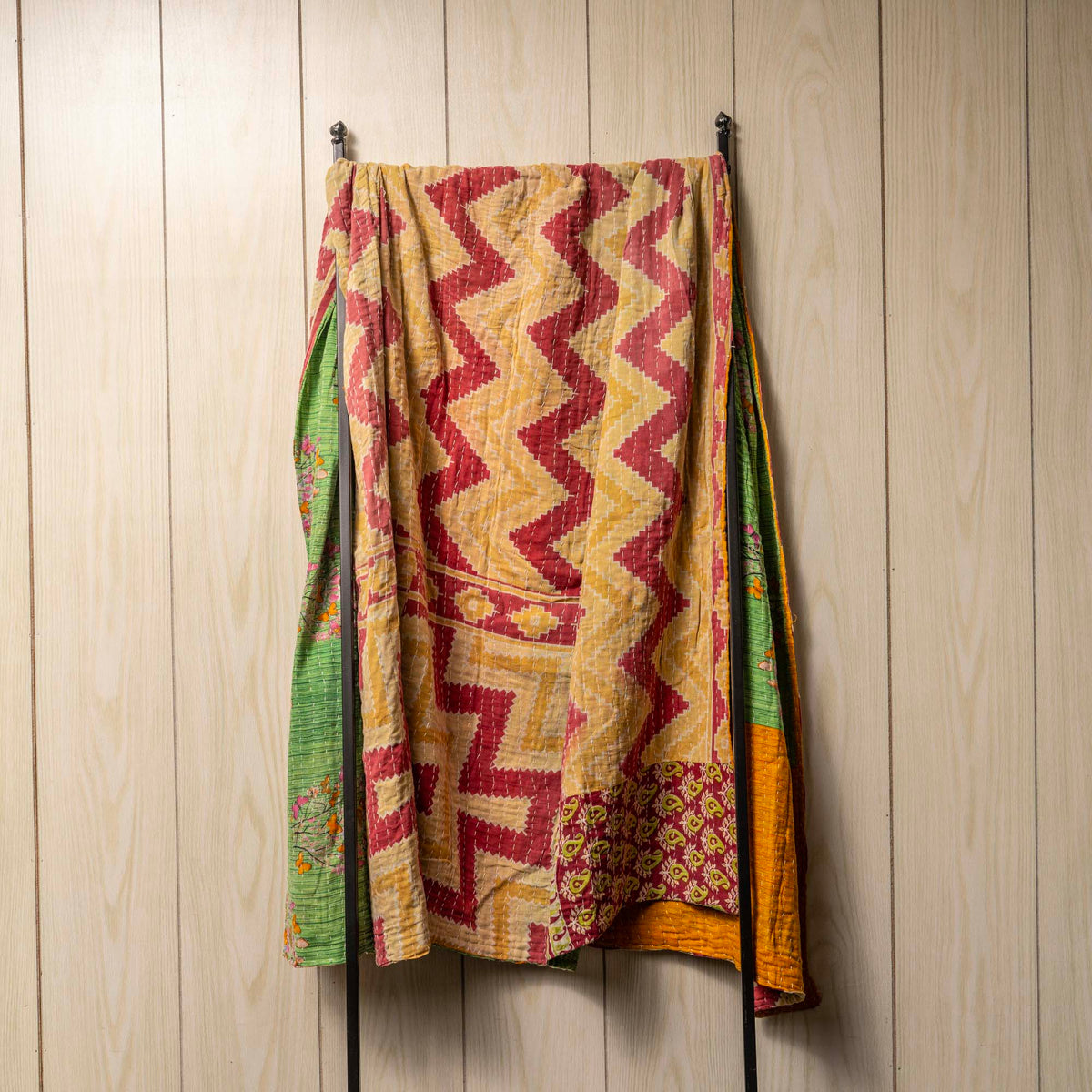 Kantha India Blanket One-of-a-Kind Handcrafted Quilted Pattern Throw ~ No. K-00027