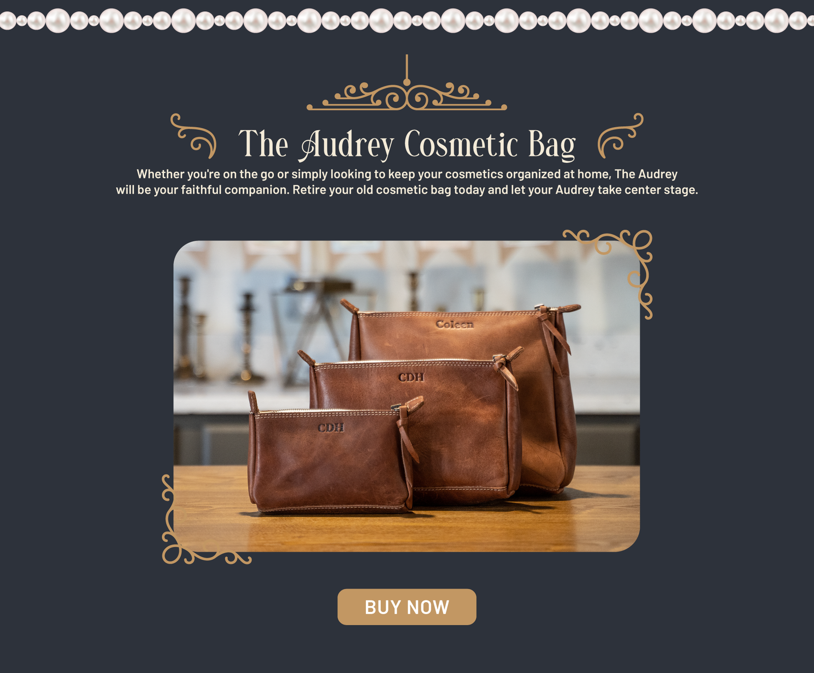 Women's Leather Make Up Bag - Hutch Leather Works