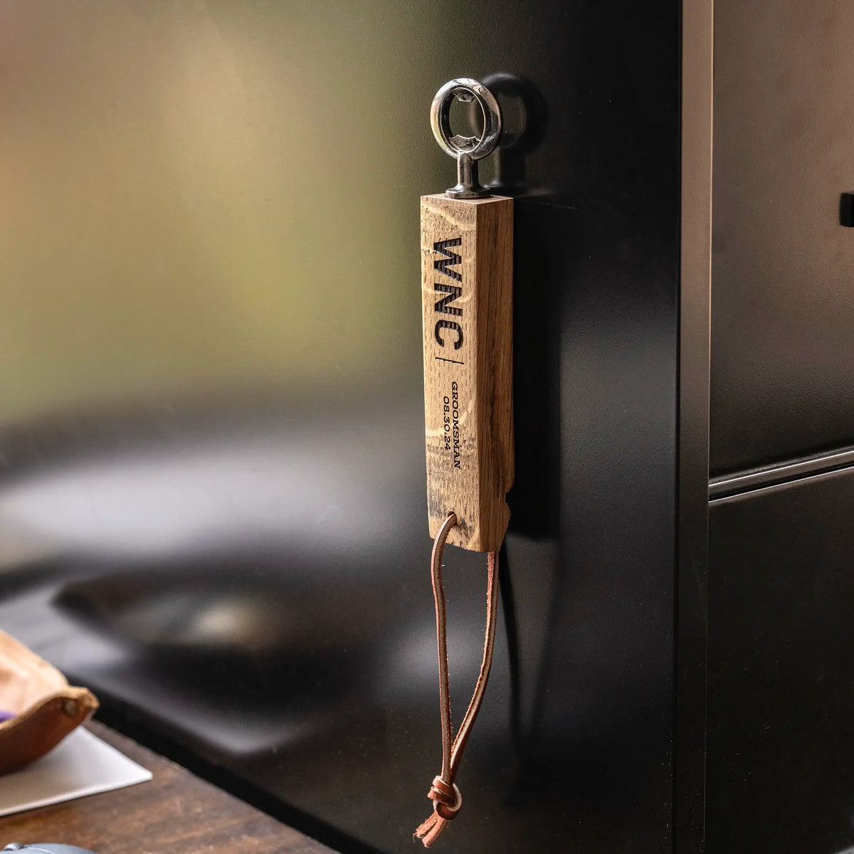 Personalized Bottle Opener Made From Tennessee Whiskey Barrel