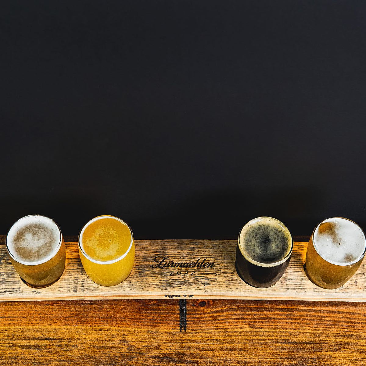 Personalized Beer Flight from Tennessee Whiskey Barrel Stave Barware