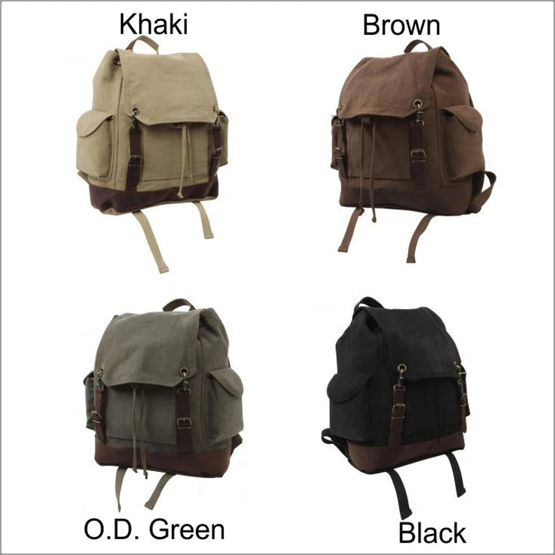 Personalized Groomsmen Gift - Groomsmen Gifts - Canvas Rucksack - Honeymoon Bag - Monogramed Groomsmen Gift - Custom Bridal Party Gift