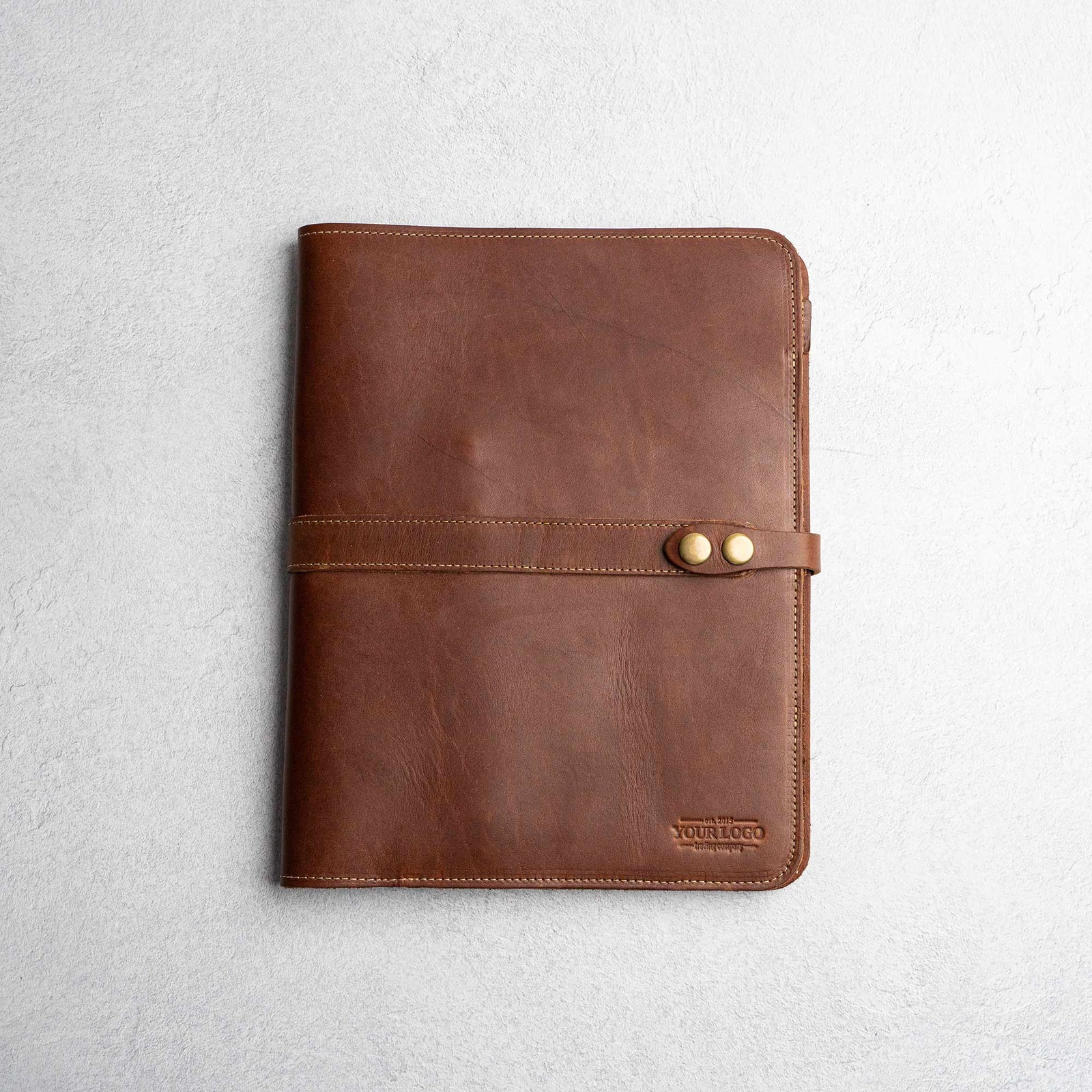 Custom Logo Leather 3 Ring Binder - The Langley - Holtz Leather