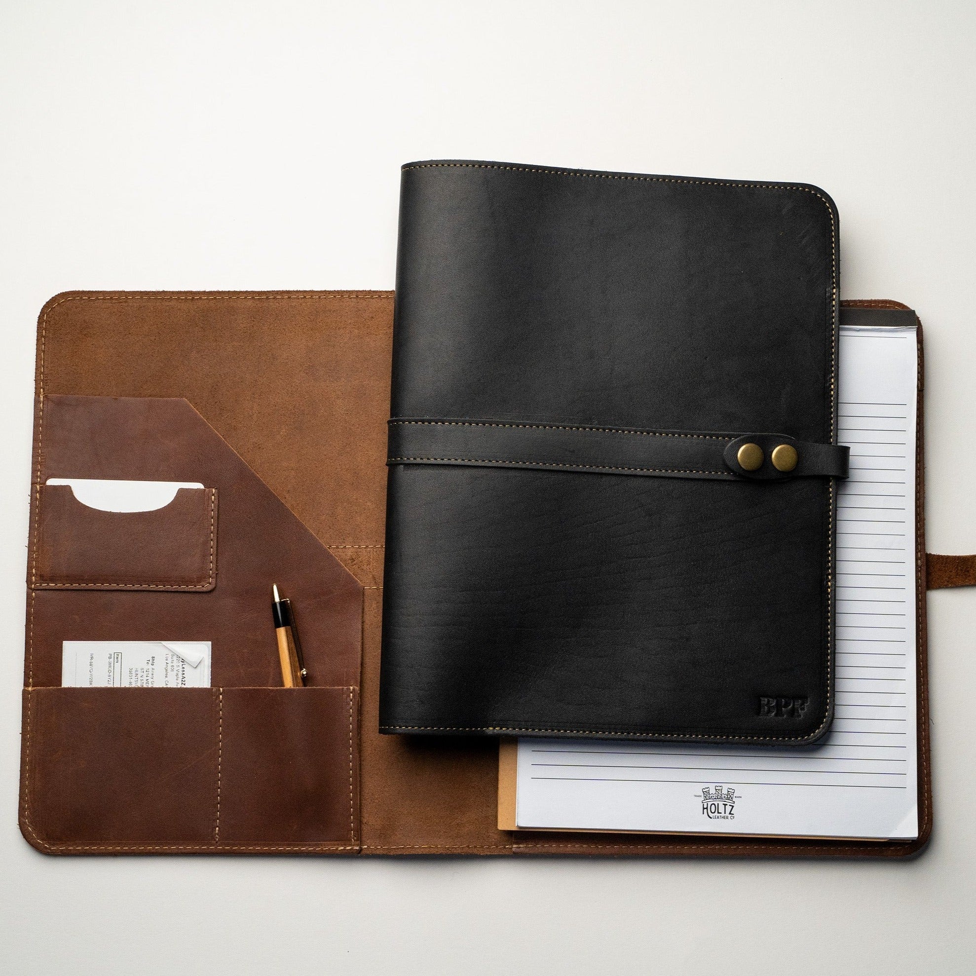 Leather Portfolio Organizer, Personalized Mens Folder Legal Pad