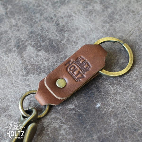 The Big Bass Personalized Fine Leather Keychain Fish Hook Key Ring Holder