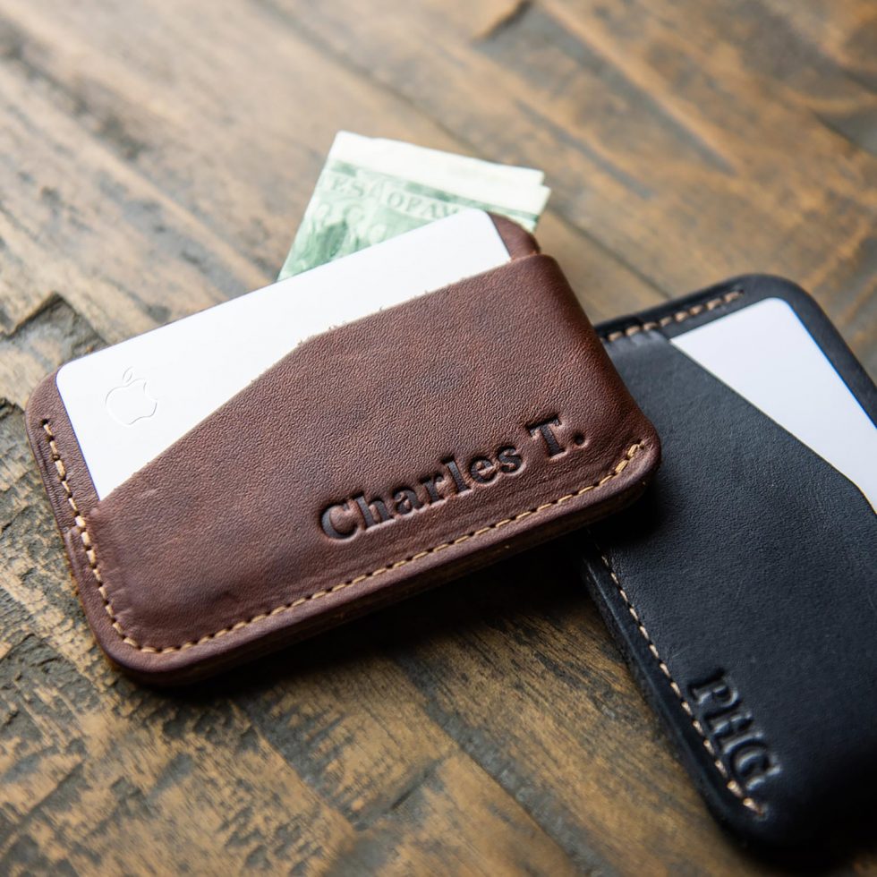 Personalized Slim Front Pocket Wallet - The Charleston Triple Sleeve, Brownat Holtz Leather