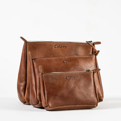 Leather cosmetic online pouch