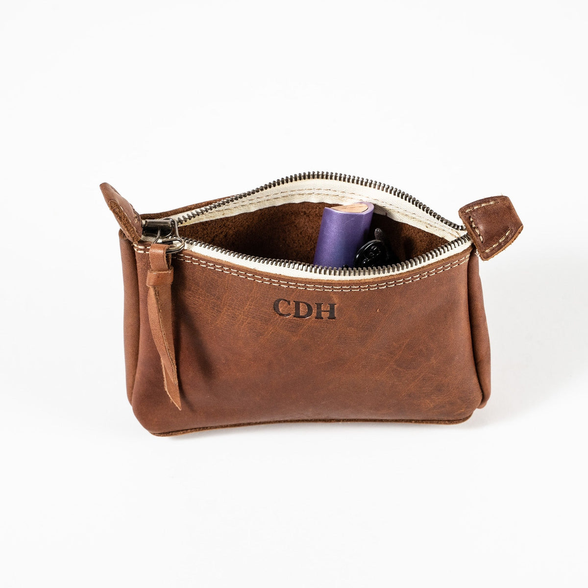 Women's Leather Monogrammed Cosmetic Bags | Leatherology
