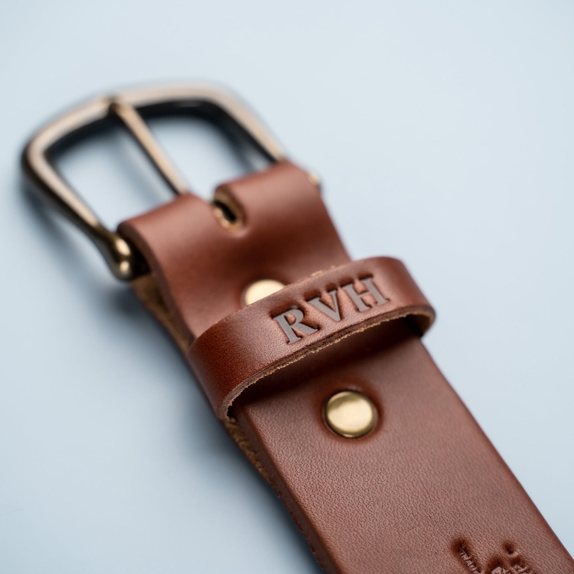 Men's Engraved Leather Belt