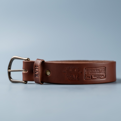 Fine Leather Womens Belt – Rounded Brass Buckle - Holtz Leather