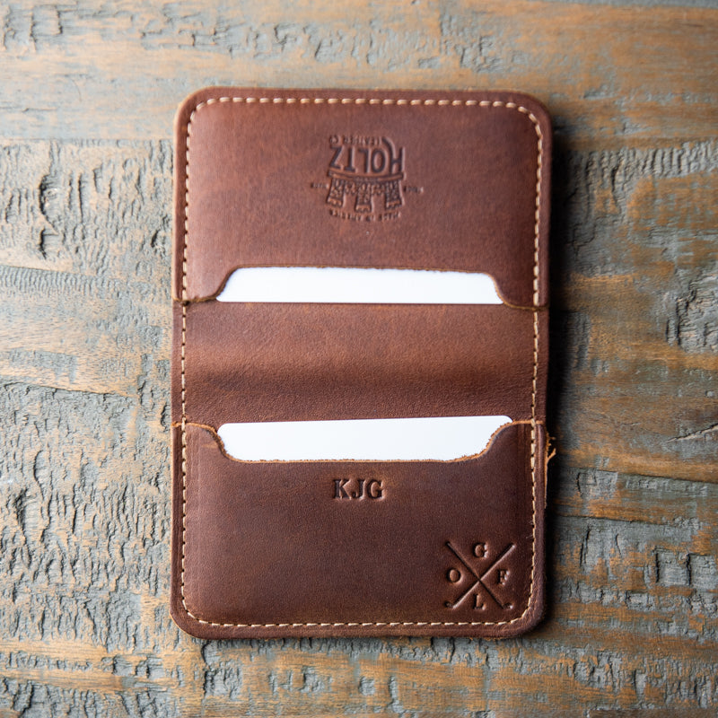 The Gates Personalized Leather Bifold Money Clip Front Pocket Wallet -  Holtz Leather