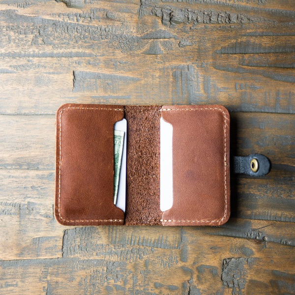 The Doolittle Fine Leather Snap Closure Wallet BiFold - Holtz Leather