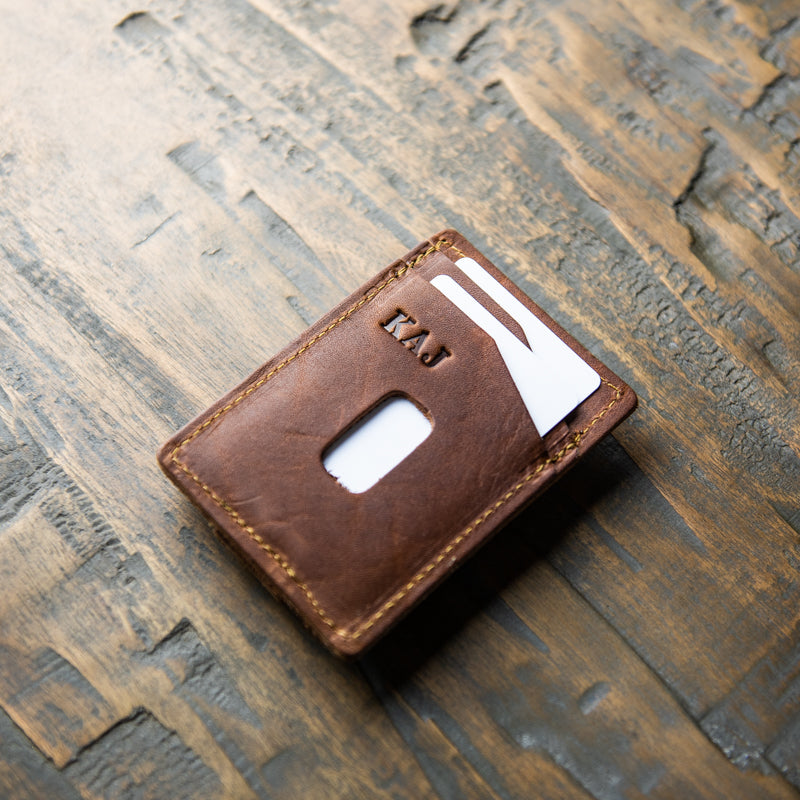 Levi Fine Leather Magnetic Money Clip Wallet