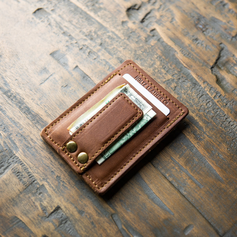 Leather Magnetic Money Clip Wallets