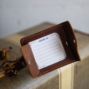 Your Logo + Our Leather - The Adventurer Fine Leather Luggage Tag - Cu -  Holtz Leather
