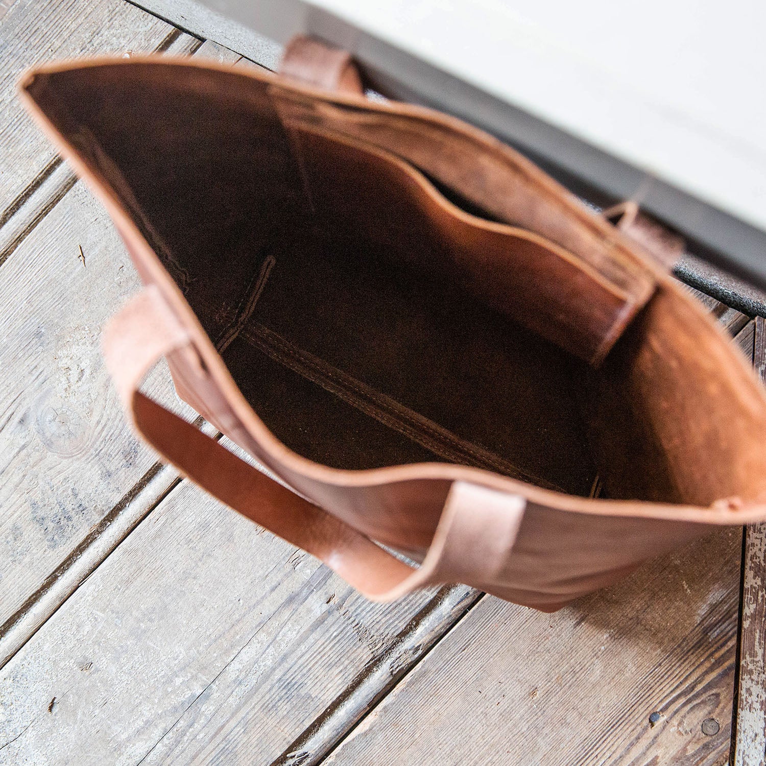 Handmade Leather Tote Bag With Zipper, Tote Handbag | Mayko Bags