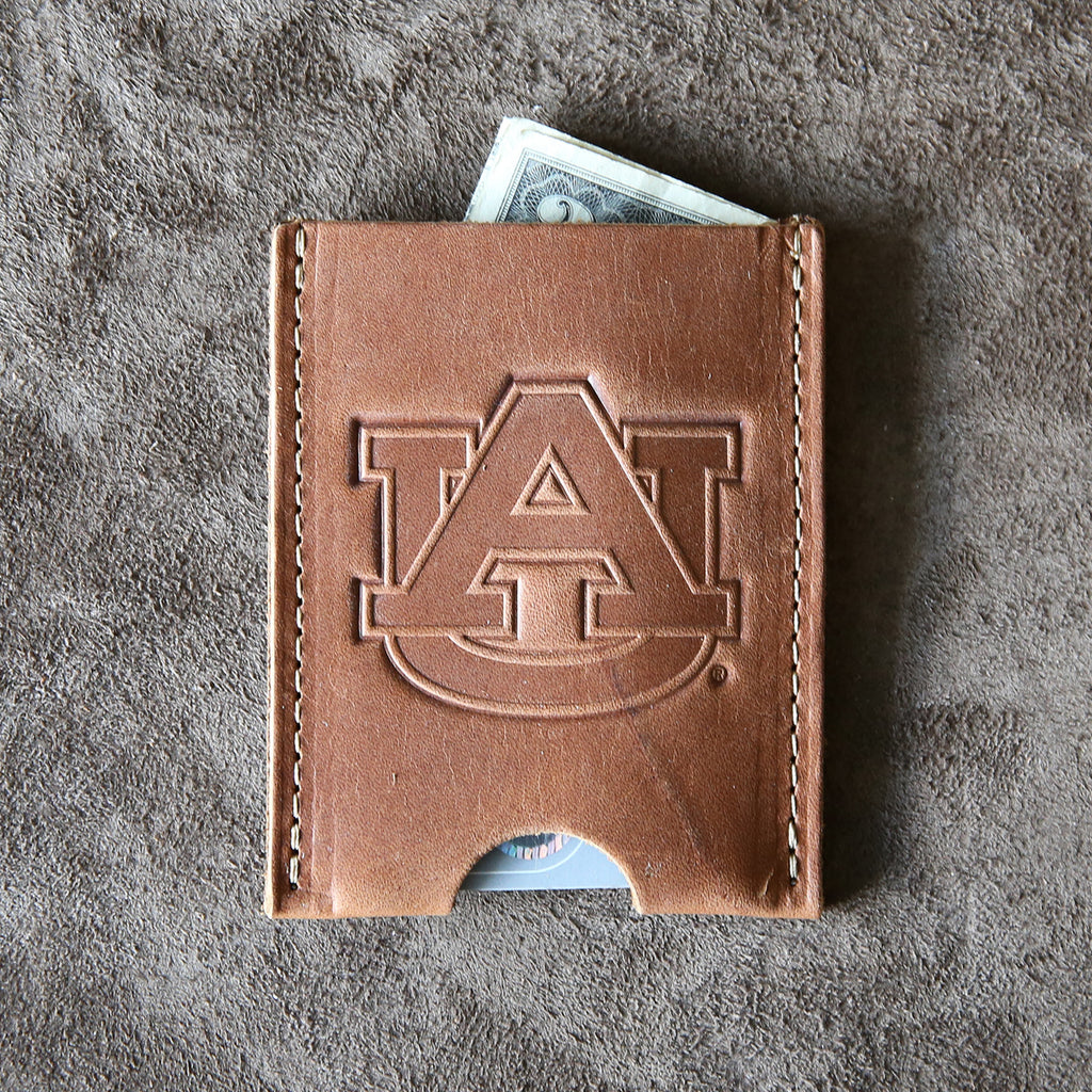 The Jefferson Personalized Fine Leather Card Holder Wallet, Brownat Holtz Leather