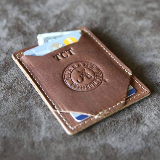 The Gates Personalized Leather Bifold Money Clip Front Pocket Wallet, Blackat Holtz Leather