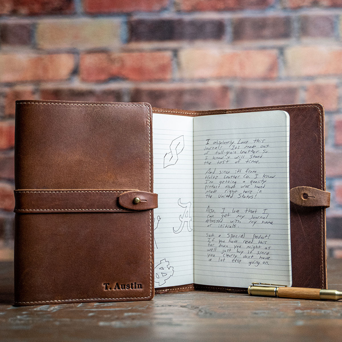 College Leather Notebook Cover Refillable